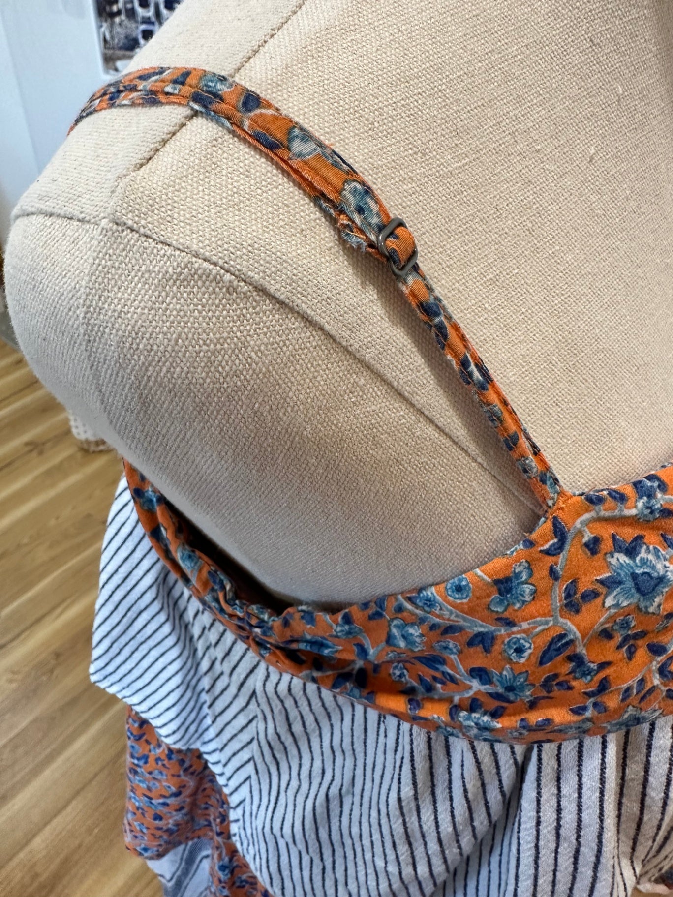 Tigerlily Dress - Size 10 - Orange, White + Blue