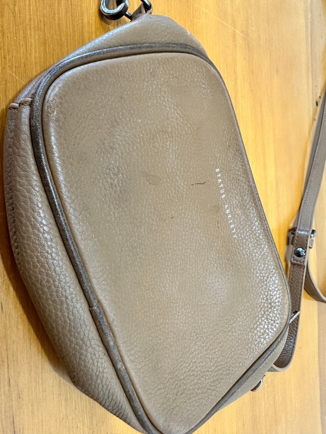 Status Anxiety - Cross Body Handbag - Tan Brown - Leather