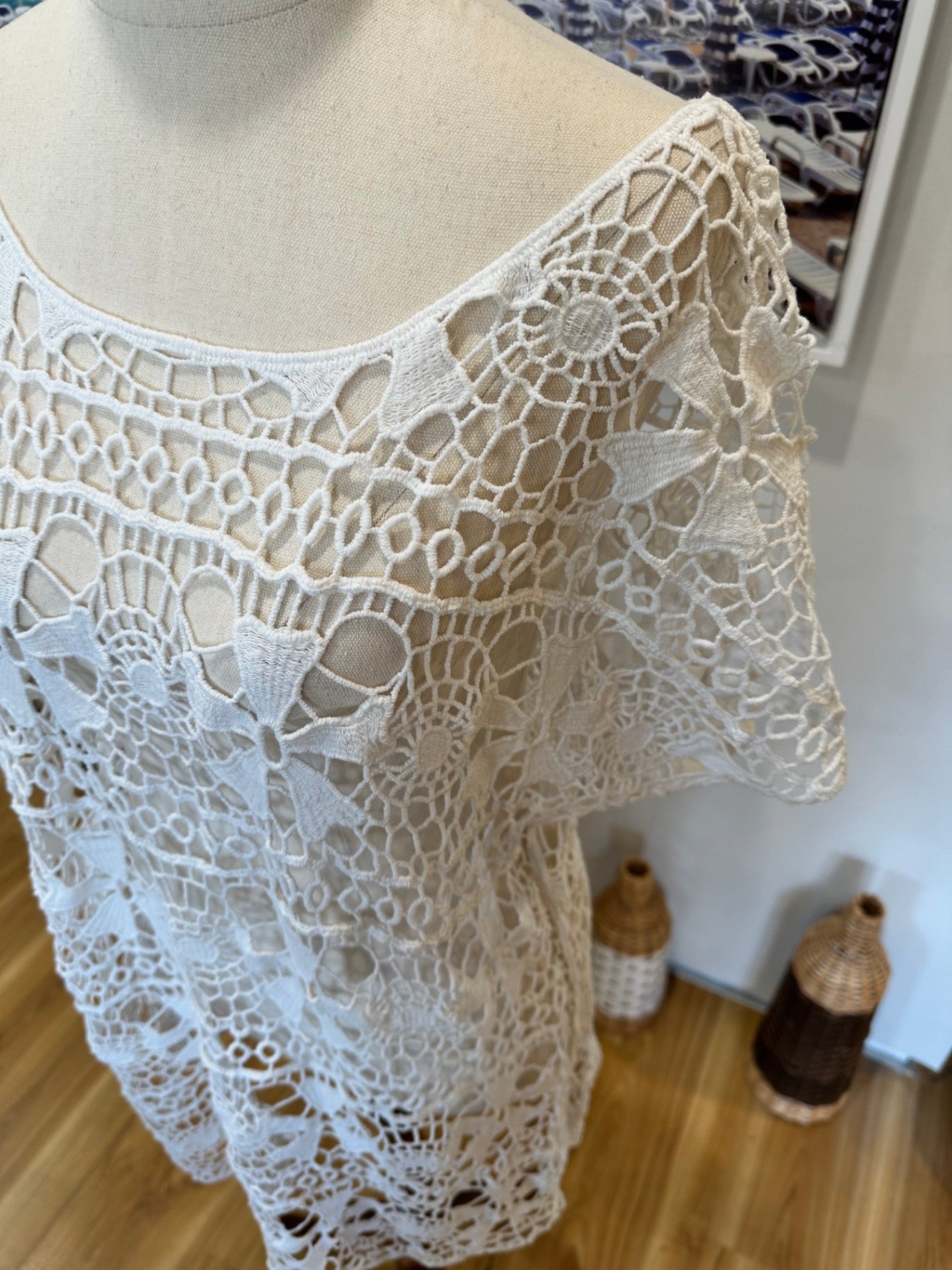 Vassalli - Crochet-Style Top - Size 14 - White