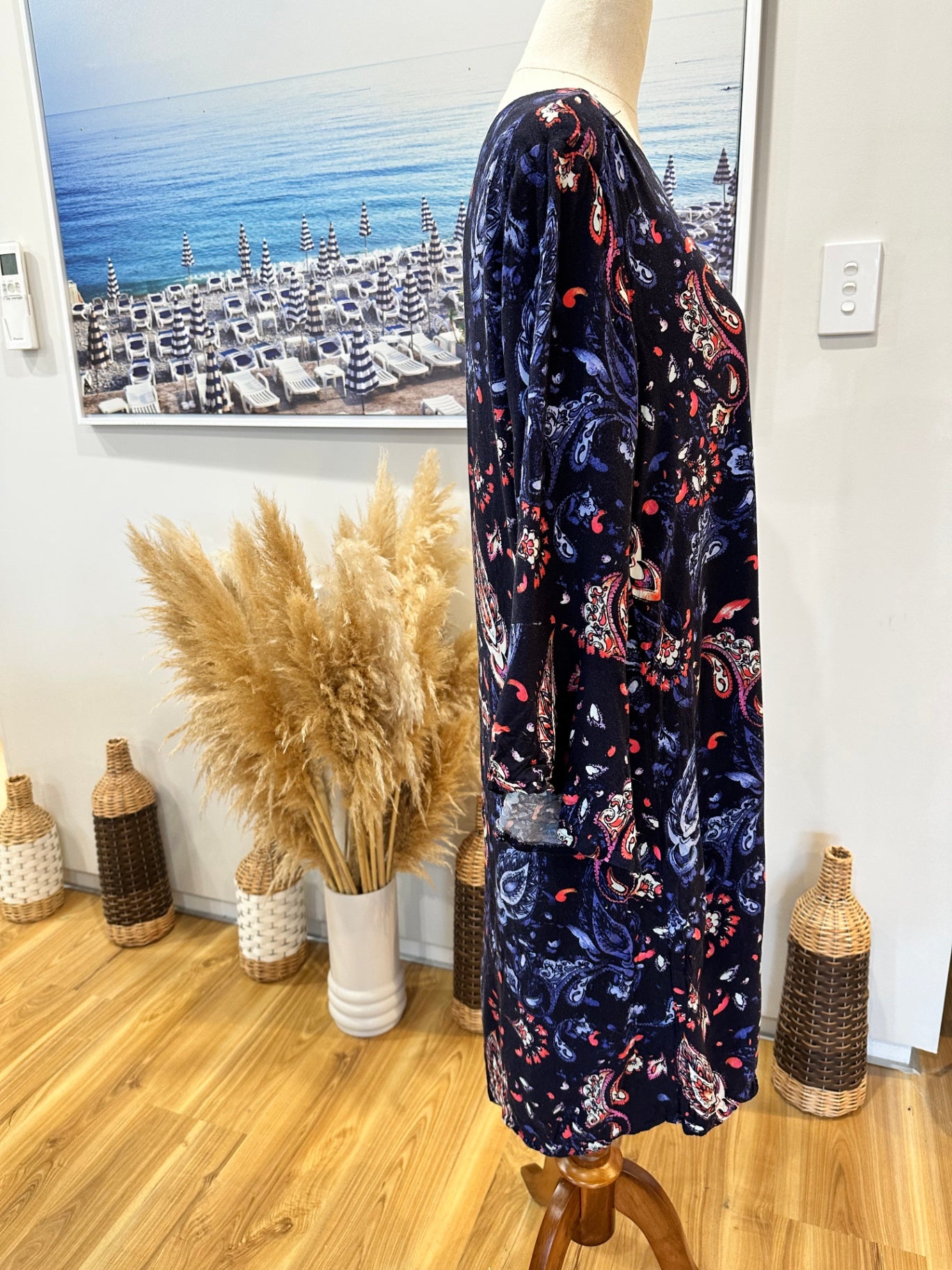 [SALE] Libertine Dress - Size 14 - Navy blue w Paisley Print [Fault]