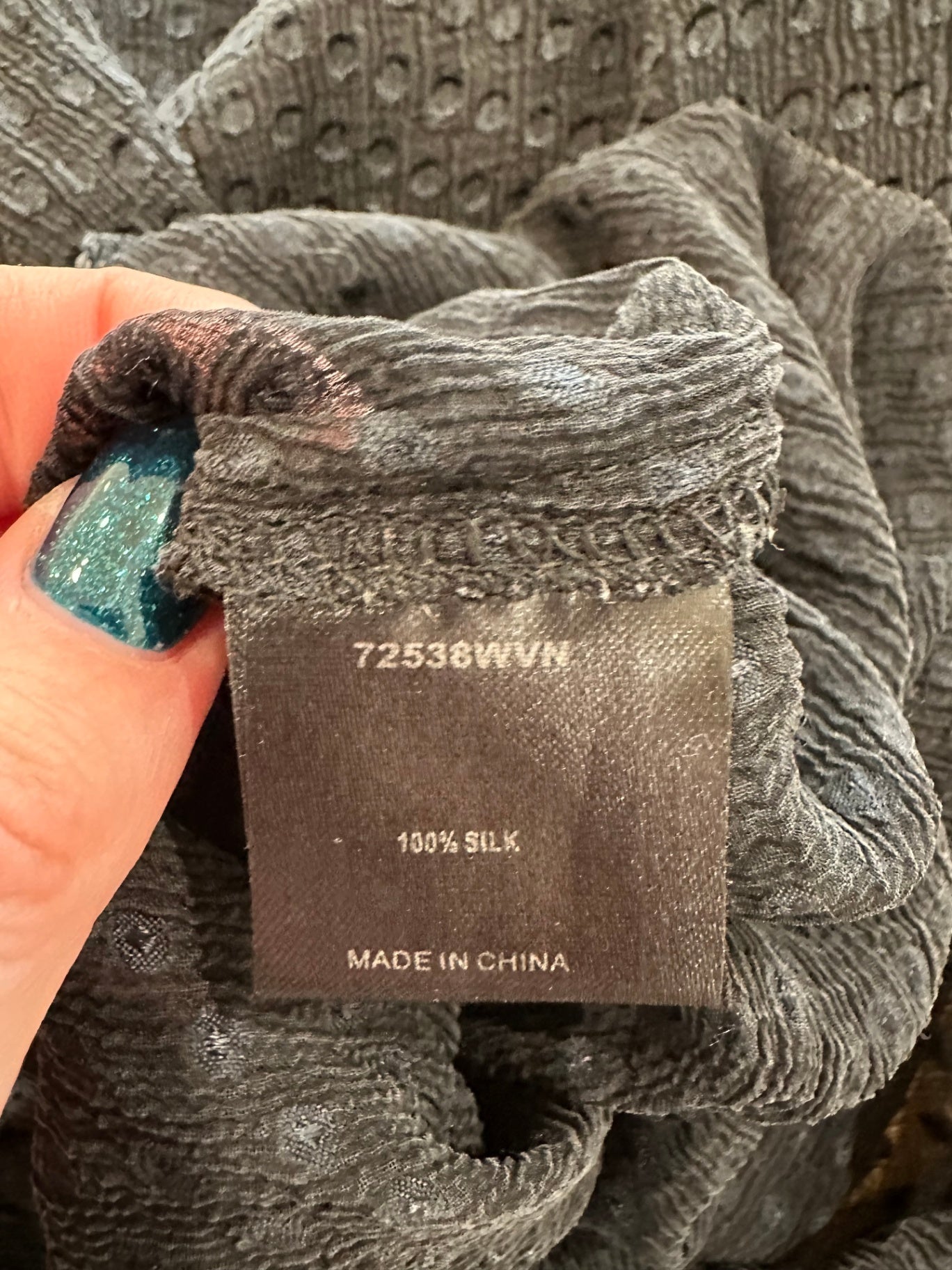 [SALE] Storm - Blouse - Size 14 - Blue / Black - 100% Silk