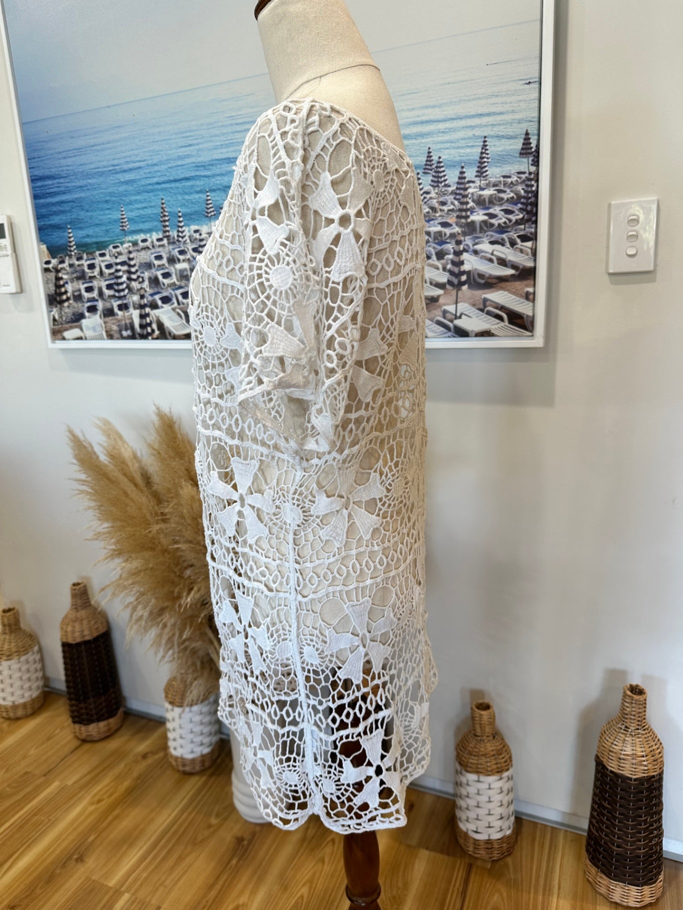 Vassalli - Crochet-Style Top - Size 14 - White