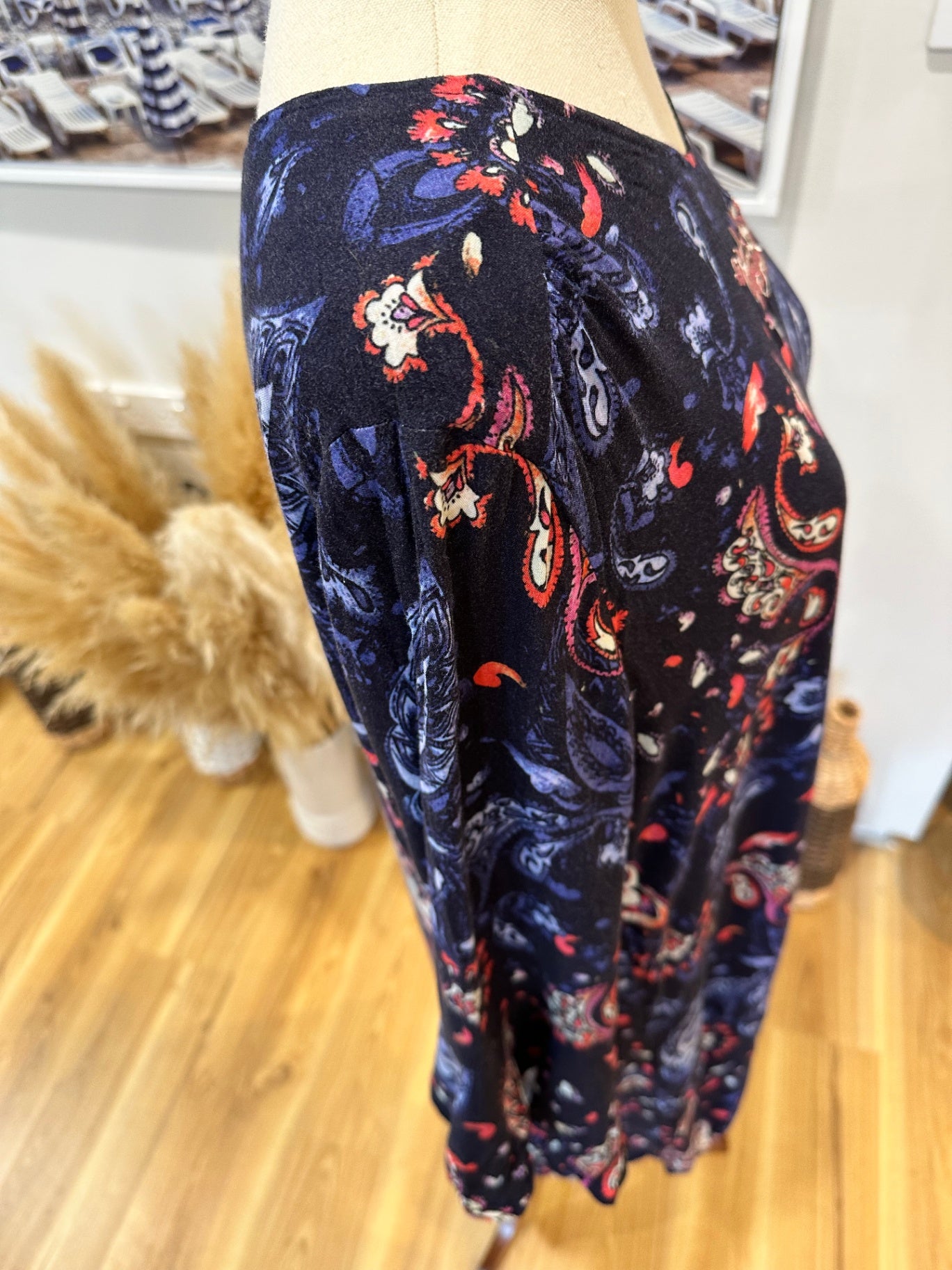 [SALE] Libertine Dress - Size 14 - Navy blue w Paisley Print [Fault]