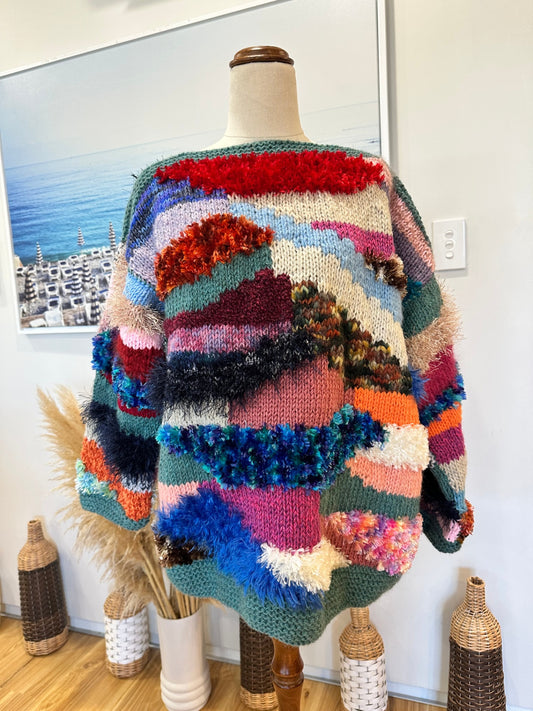NEW - Made in New Brighton - Hand Knitted Jumper - Small / Medium - One of a Kind