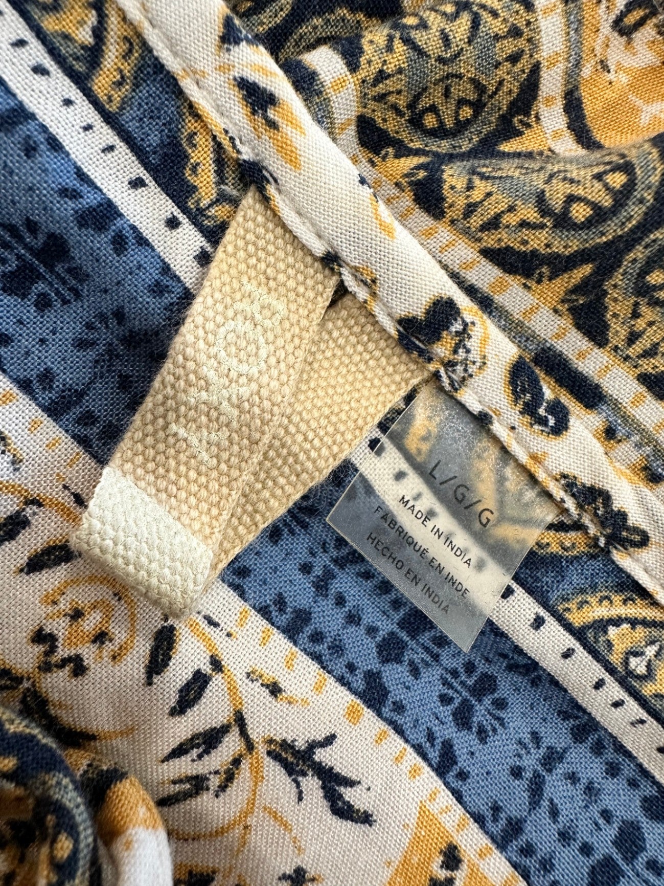 Roxy - Bohemian Dress - Size Large - Mustard yellow, Blue, White, Black