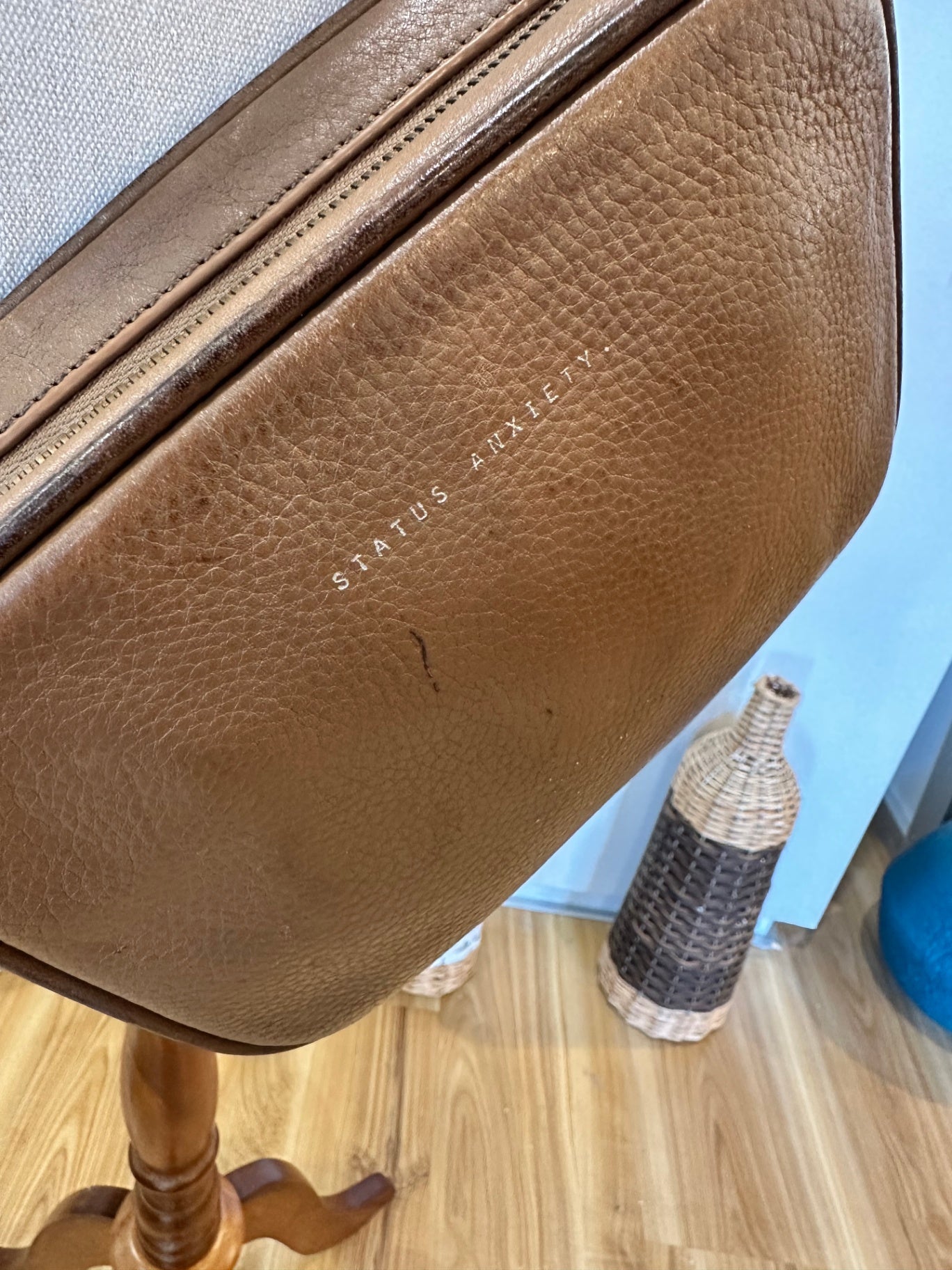 Status Anxiety - Cross Body Handbag - Tan Brown - Leather