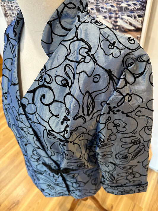 Liz Jordan - Evening Jacket - Size Large - Blue and black