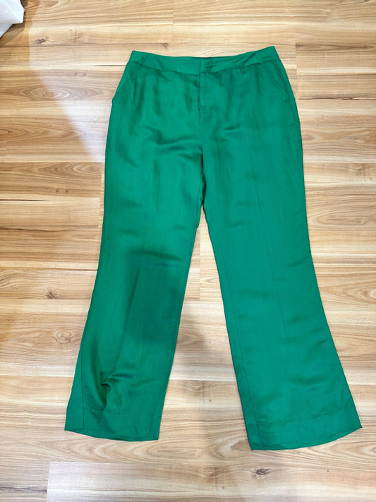 [SALE] Wide Leg Pants - Green - Size 14 - 40% Linen - NEW