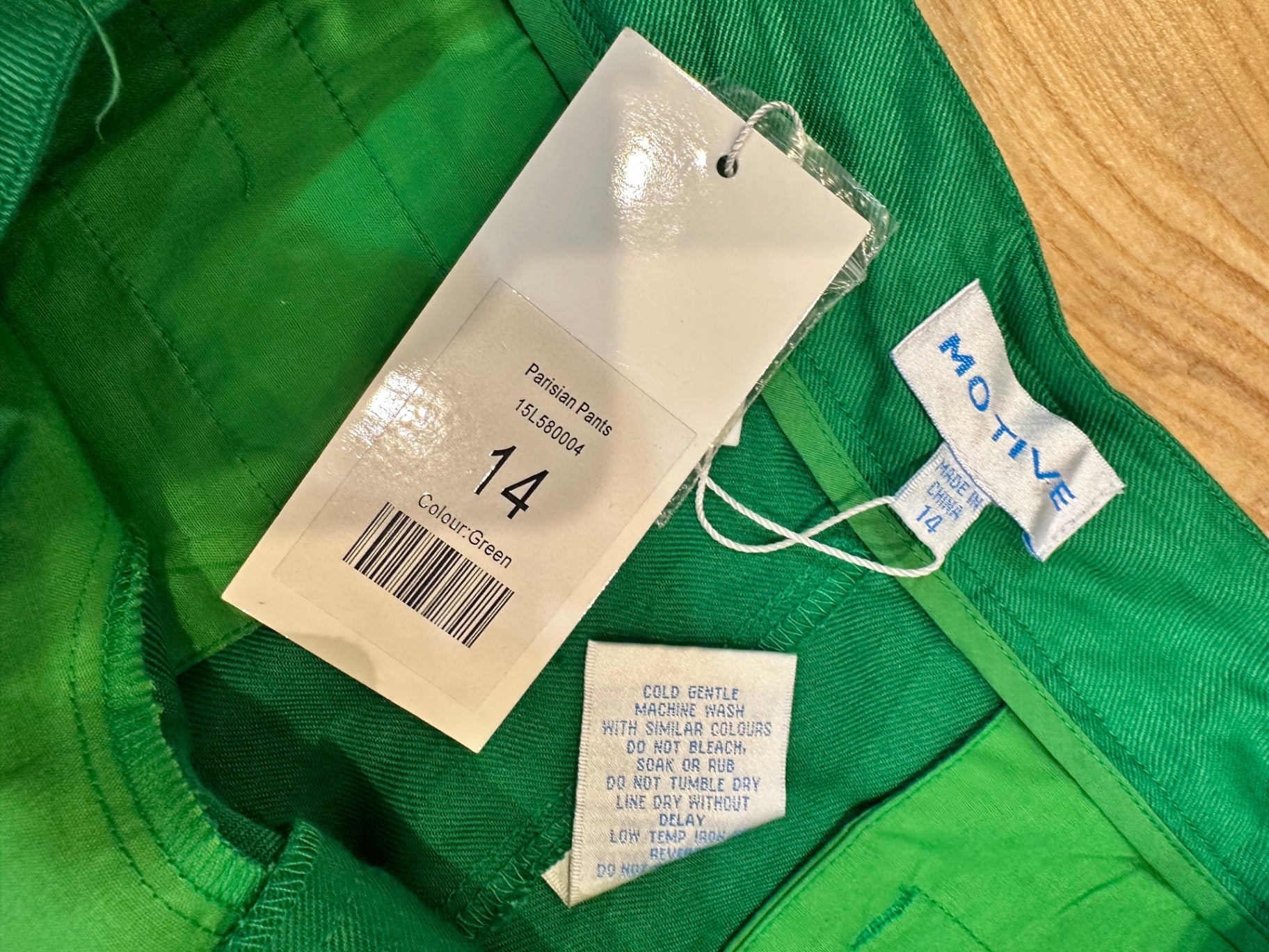 [SALE] Wide Leg Pants - Green - Size 14 - 40% Linen - NEW