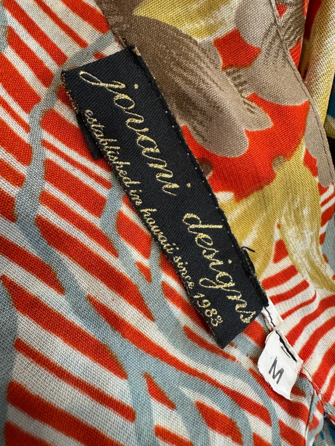 [SALE] Vintage - Hawaiian Wraparound Skirt - One Size - Teal + Orange