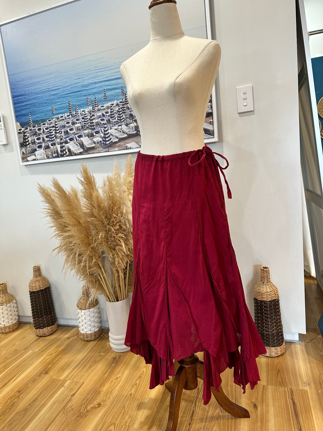 [SALE] New Look - Swing Skirt - Size 14 - Burgundy