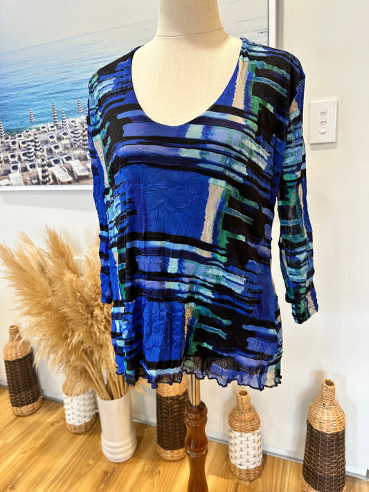 Blouse - Ocean Tones - Size 8 - NEW
