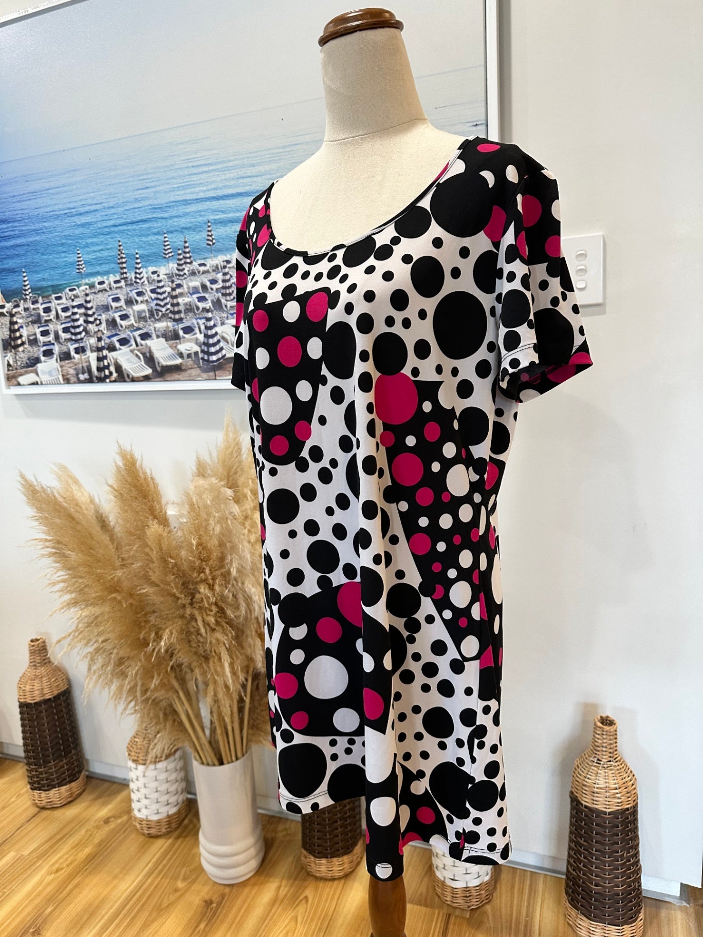 [SALE] Lifespace - Blouse - Size 18 - Black / White / Pink