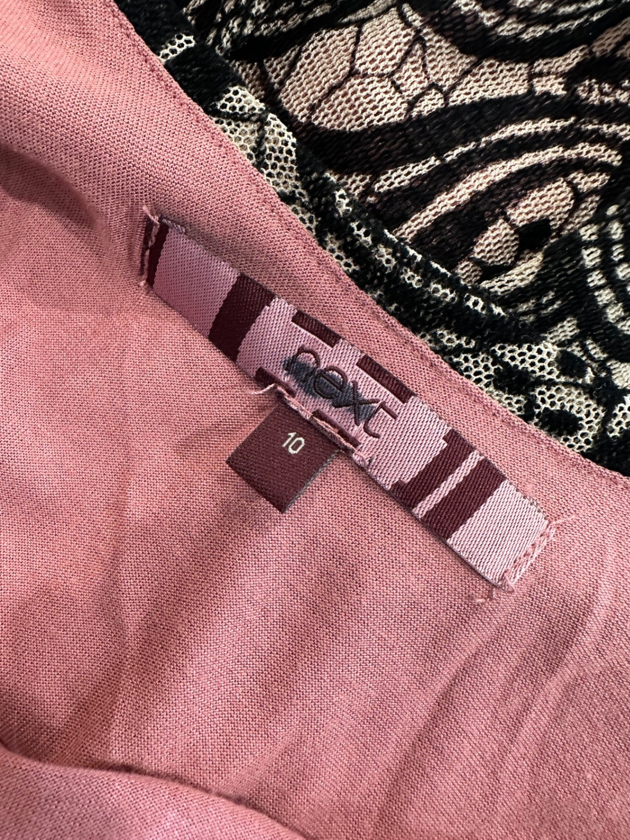 [SALE] Next - Dress - Size 8 - Rose with Black Lace