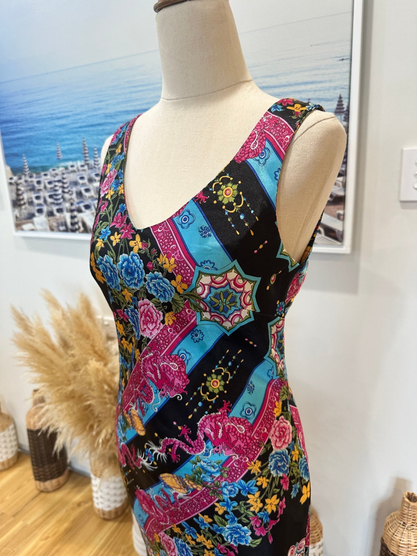 [SALE] Vintage Y2K Dress - Dragon inspired Print - Size Small / Medium