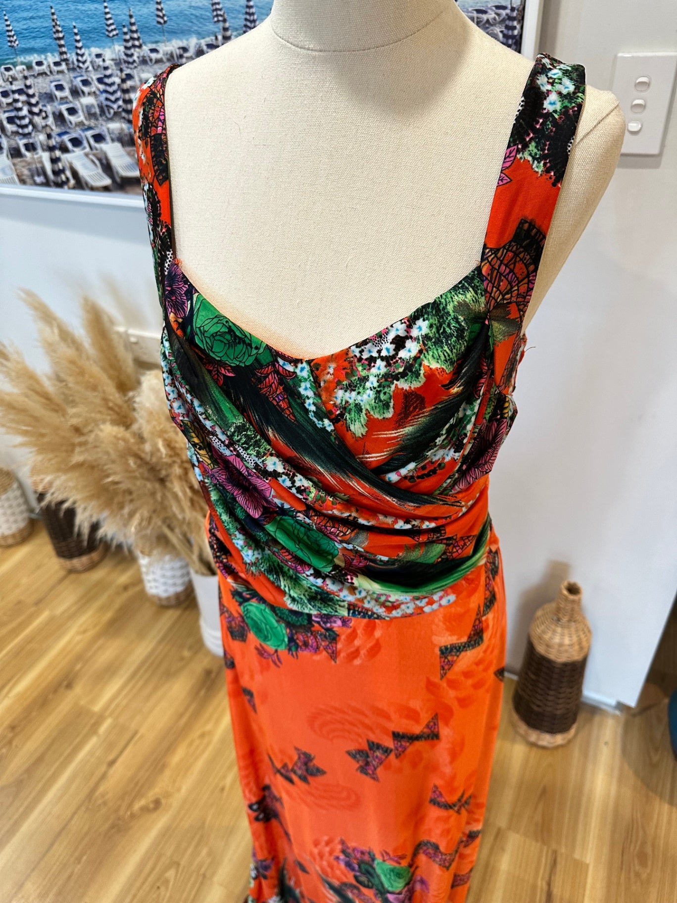 [SALE] Maxi Dress - Medium - Orange, Black, Green, Purple