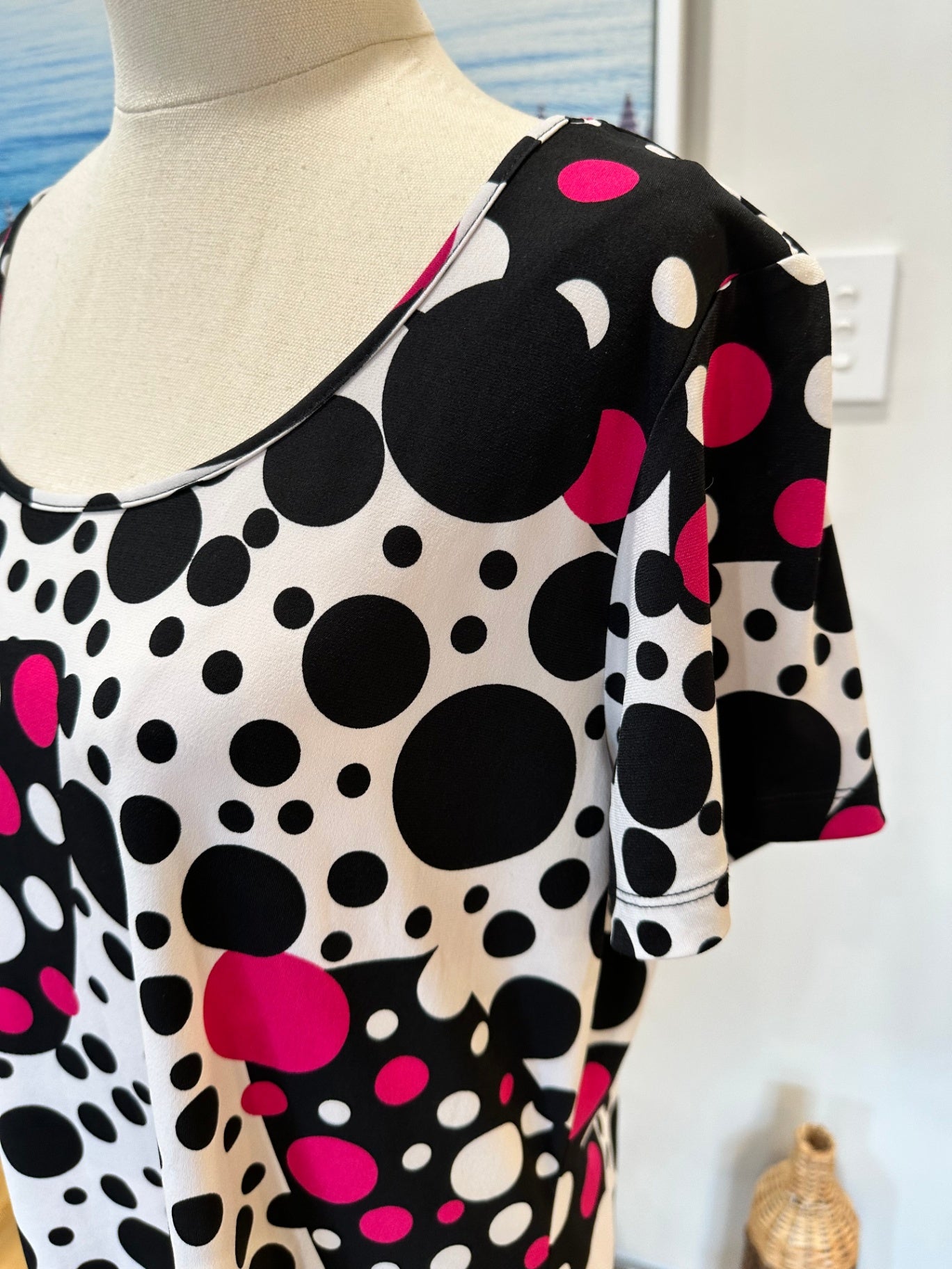 [SALE] Lifespace - Blouse - Size 18 - Black / White / Pink