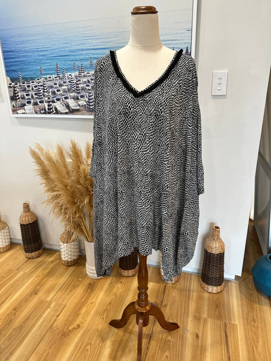 Humidity - Kaftan - One Size - Black and white