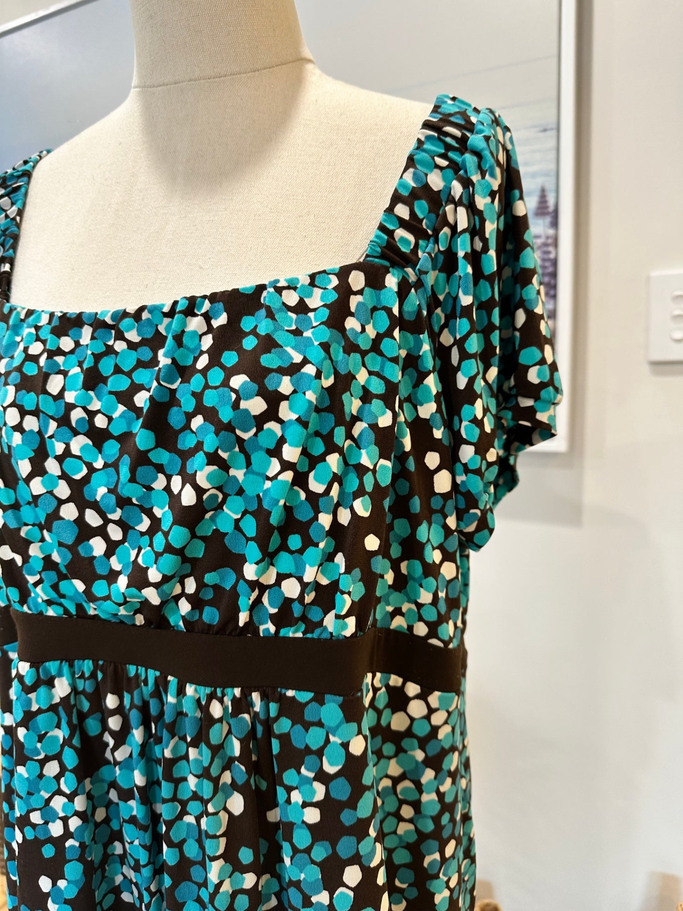 Vintage Y2K - Baby Doll Style Dress - Extra Large - Aqua + Choc