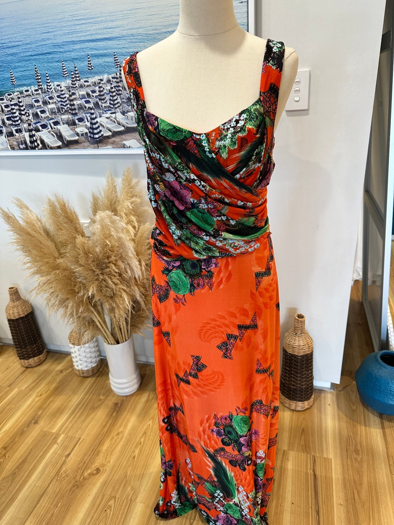 [SALE] Maxi Dress - Medium - Orange, Black, Green, Purple