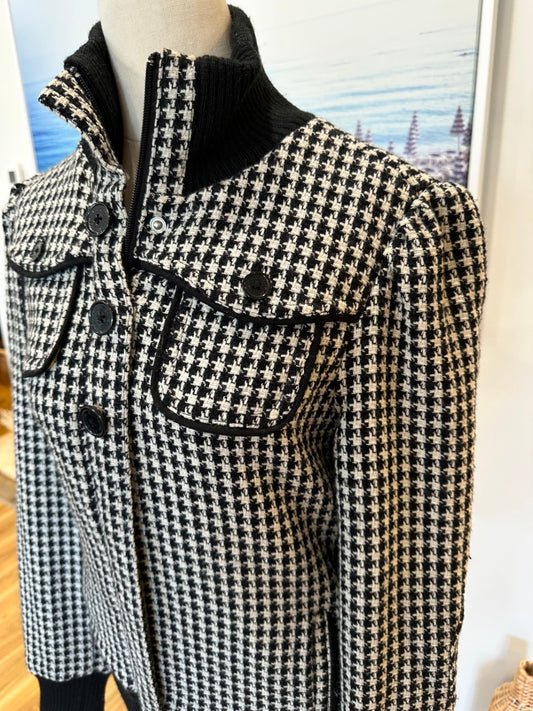 Billabong - Houndstooth Jumper - Size 8 - 50% Wool