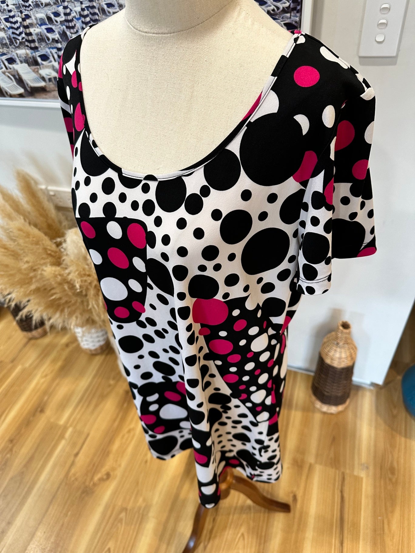 [SALE] Lifespace - Blouse - Size 18 - Black / White / Pink