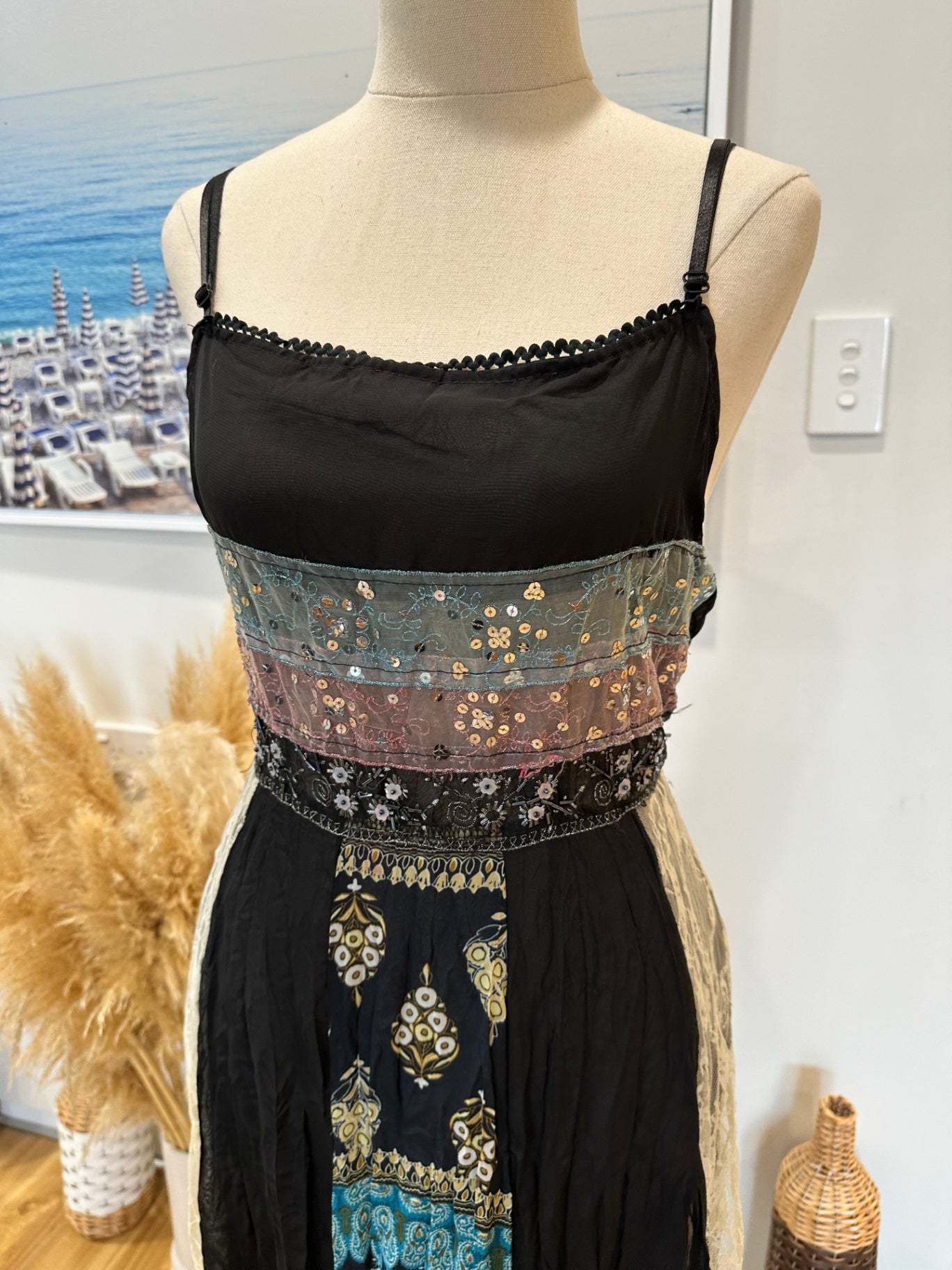 [SALE] Vintage Y2K - Fairy Dress - Small - Black & Pastel