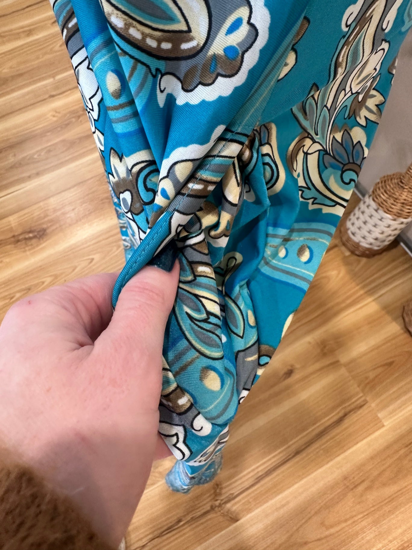 [SALE] Turquoise with Paisley Print - Maxi Dress - NEW - Size Large