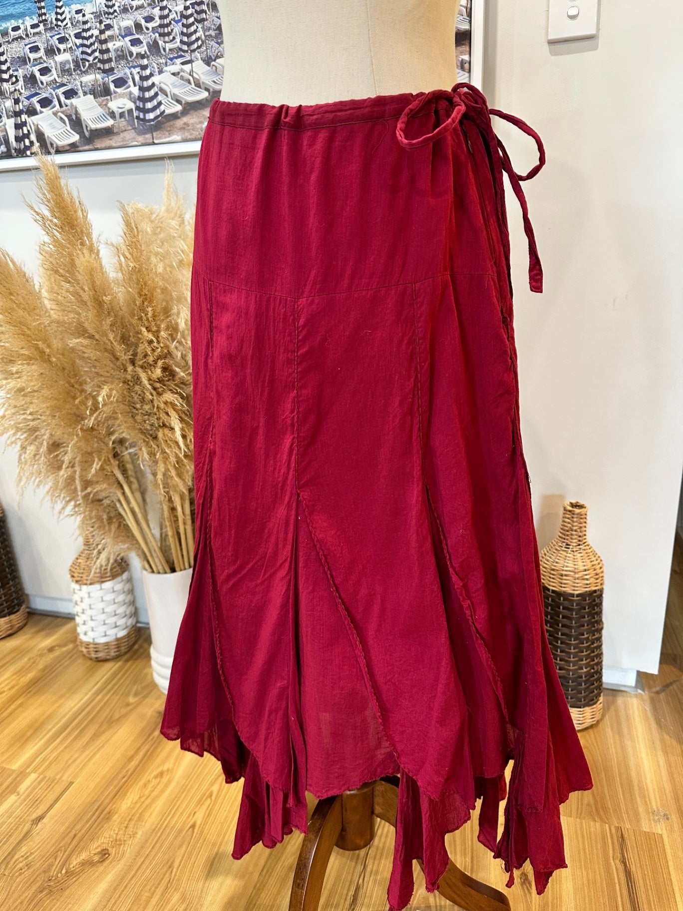 [SALE] New Look - Swing Skirt - Size 14 - Burgundy