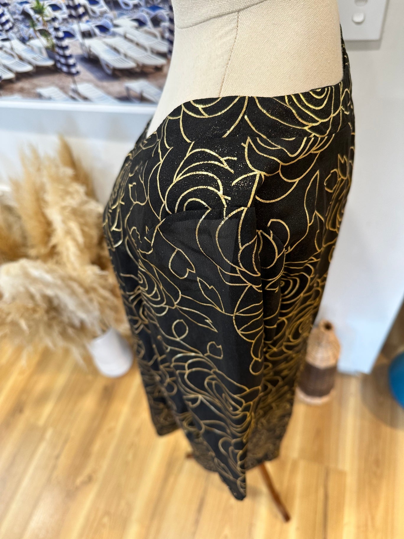 [SALE] Pagani Dress - Size 12 - Black w Gold - NEW
