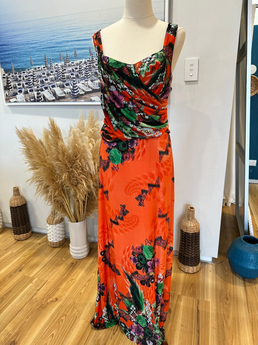 [SALE] Maxi Dress - Medium - Orange, Black, Green, Purple