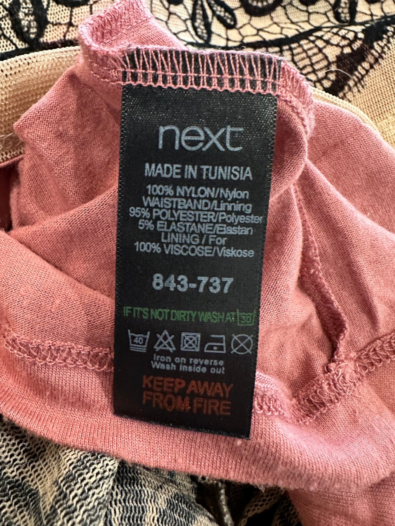 [SALE] Next - Dress - Size 8 - Rose with Black Lace