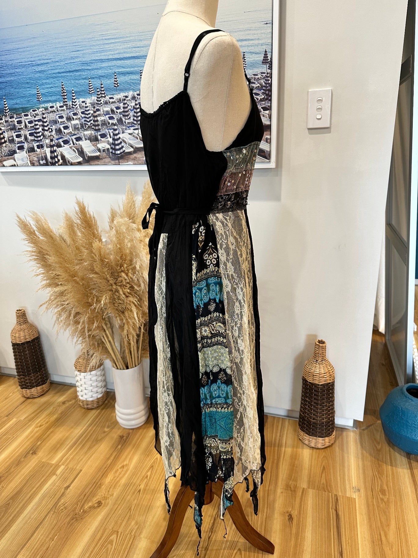 [SALE] Vintage Y2K - Fairy Dress - Small - Black & Pastel