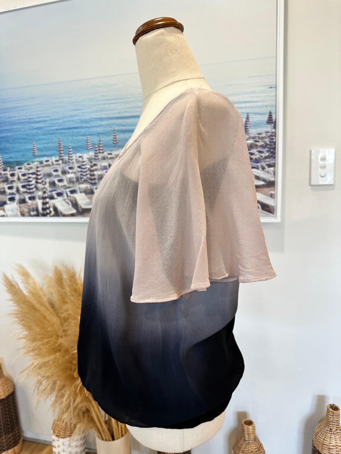 [SALE] Max Blouse - Size 10 - Grey to Black Ombre