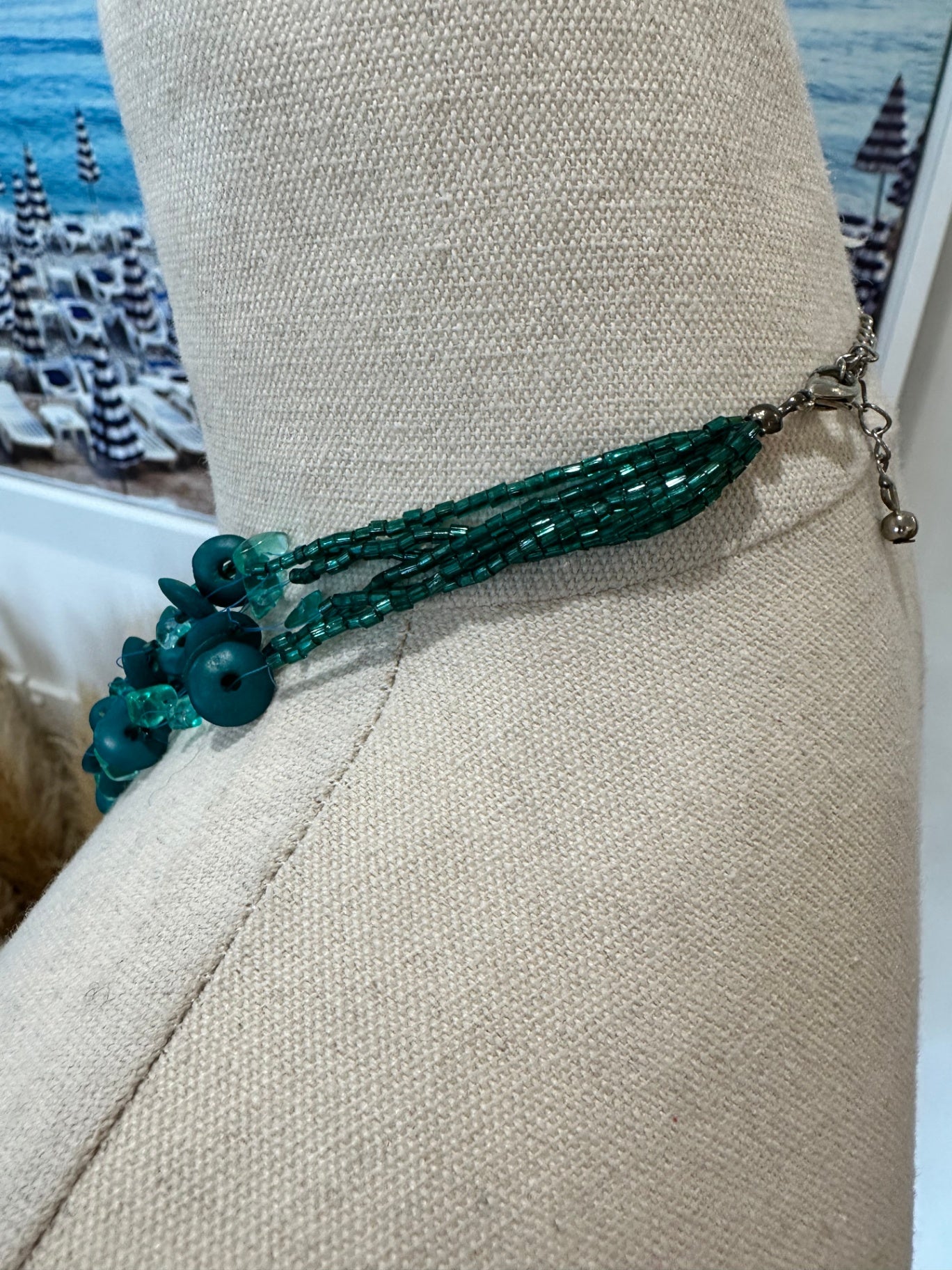 [SALE] Necklace - Beaded Teal and dark blue