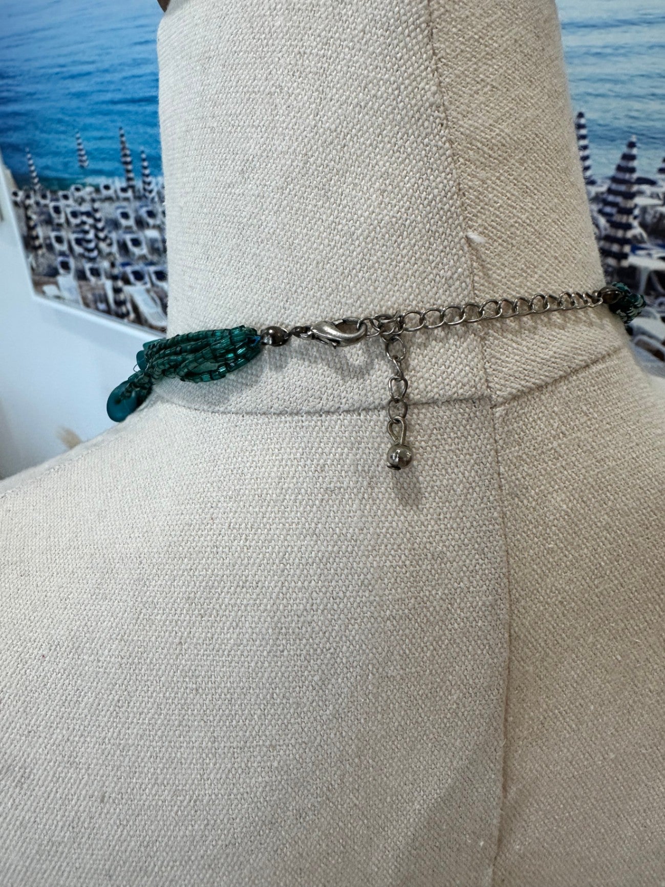 [SALE] Necklace - Beaded Teal and dark blue