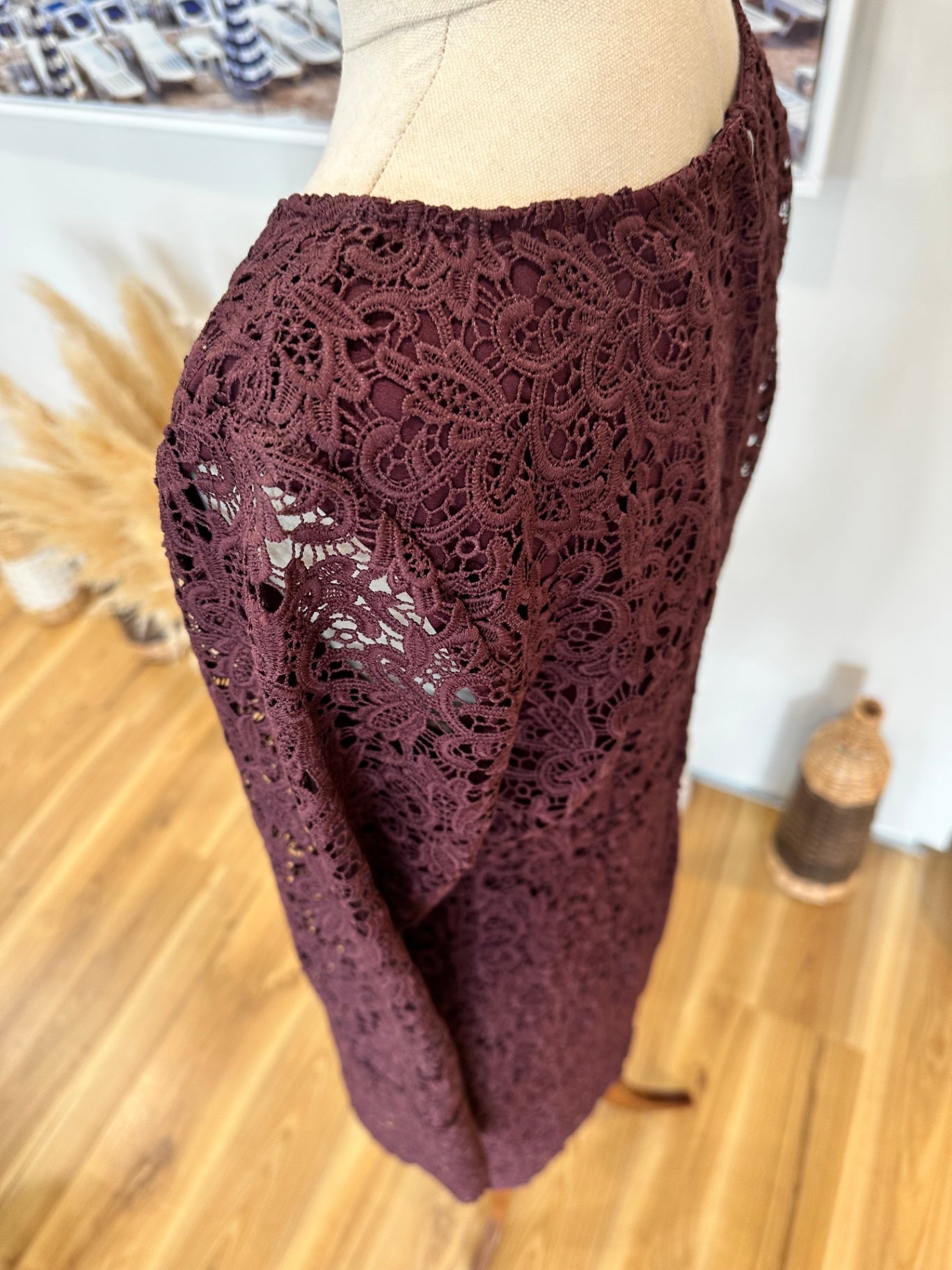 [SALE] Max - Lace Dress - Size 10 - Burgundy