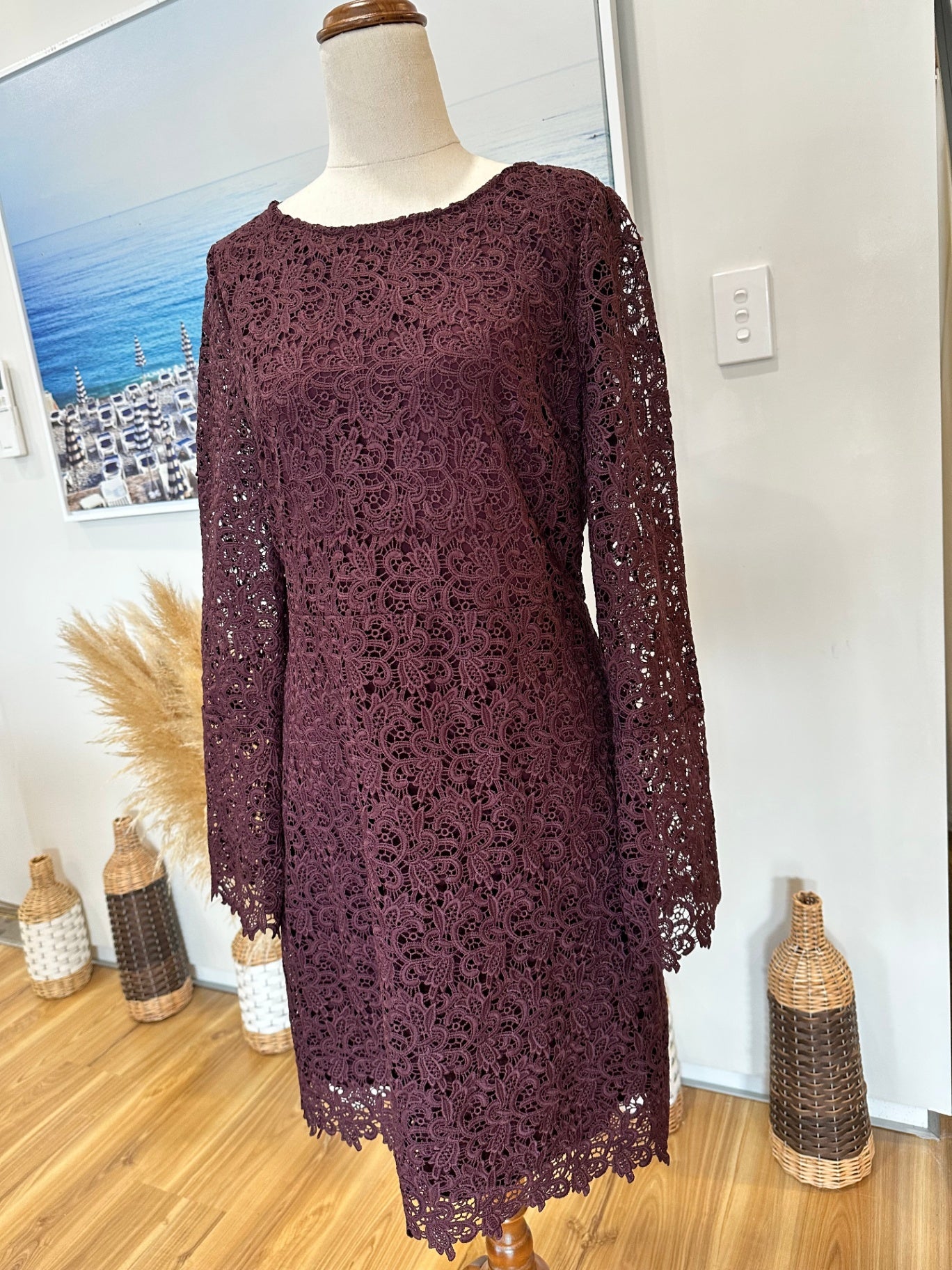 [SALE] Max - Lace Dress - Size 10 - Burgundy