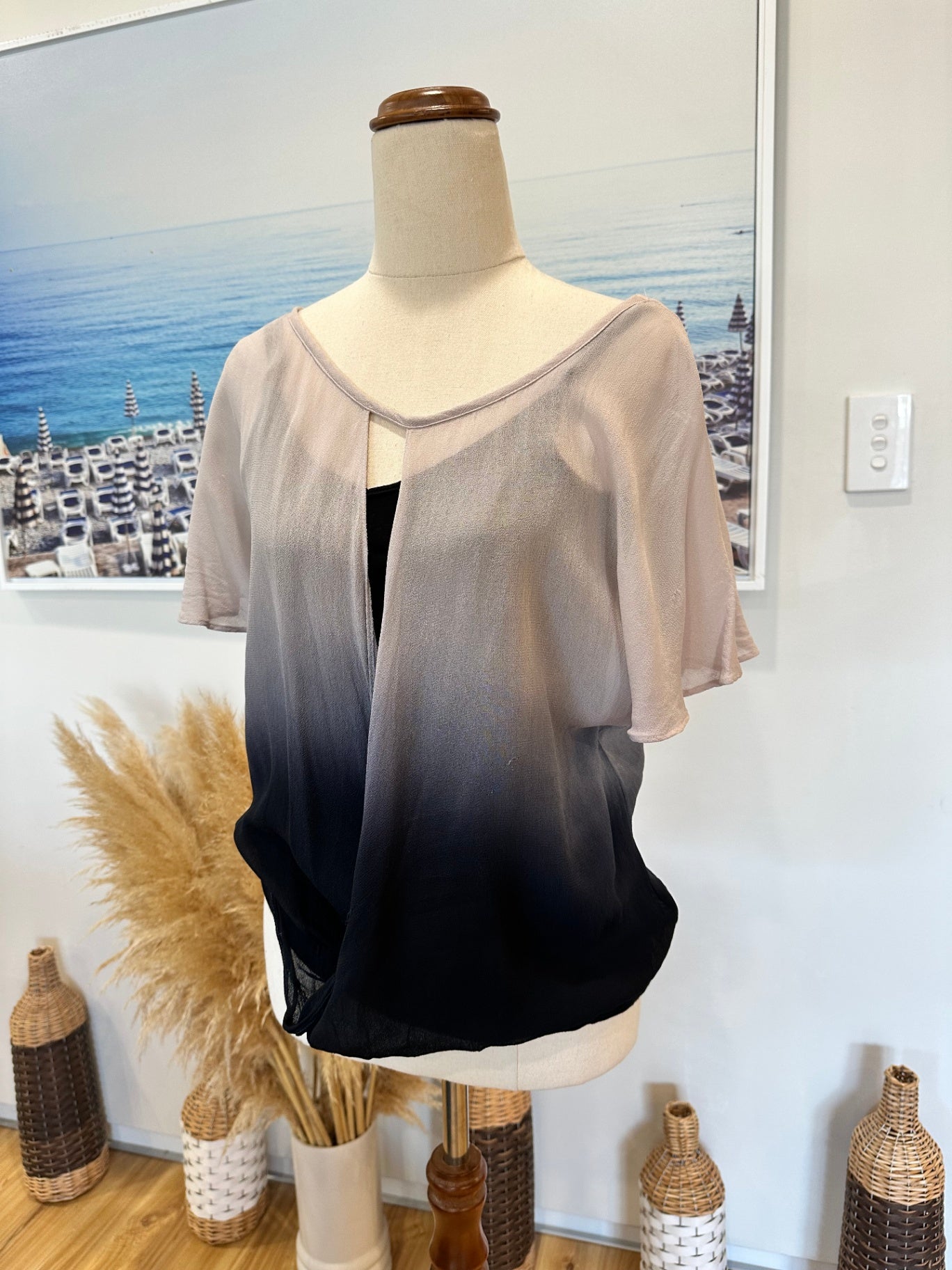 [SALE] Max Blouse - Size 10 - Grey to Black Ombre