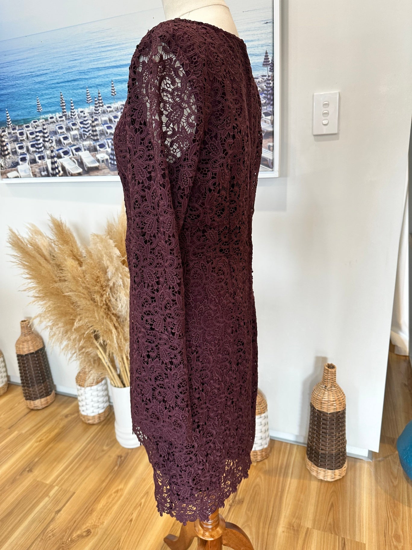 [SALE] Max - Lace Dress - Size 10 - Burgundy