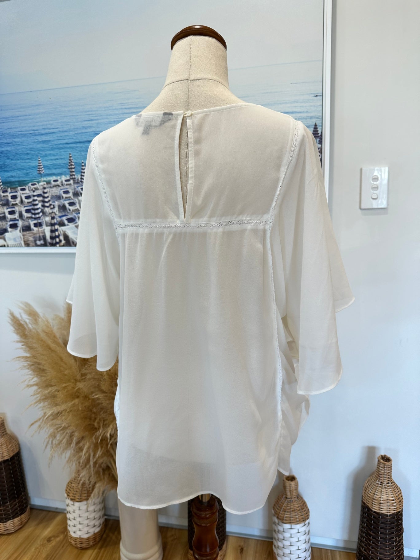 [SALE] Max - Bohemian Blouse - Size 10 - White