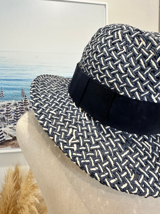 [SALE] Sun Hat - Navy Blue & White