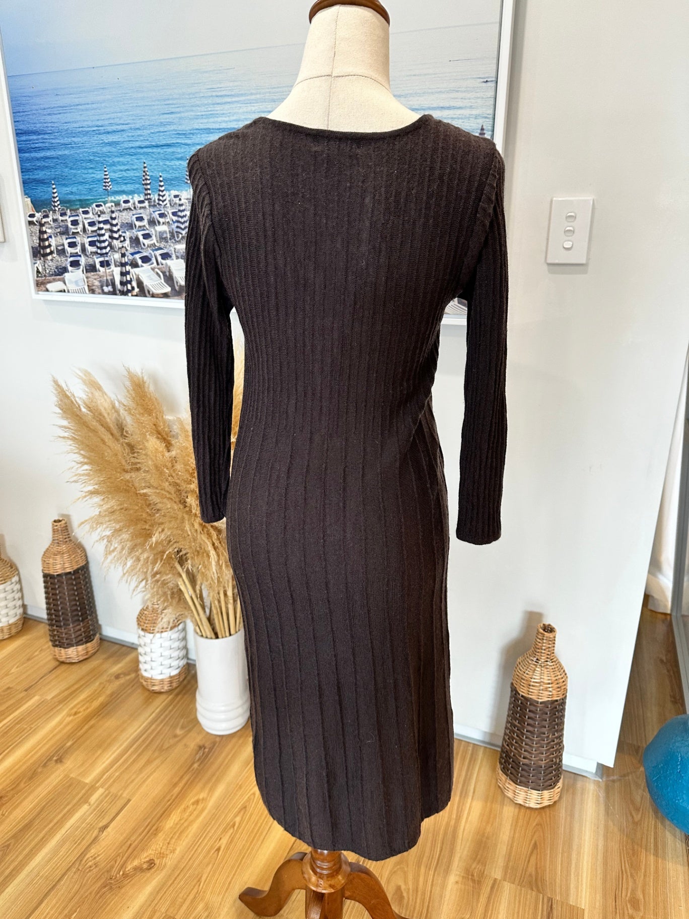 [SALE] Grace Hill - Size 8 - Dress - Choc Brown, woven texture