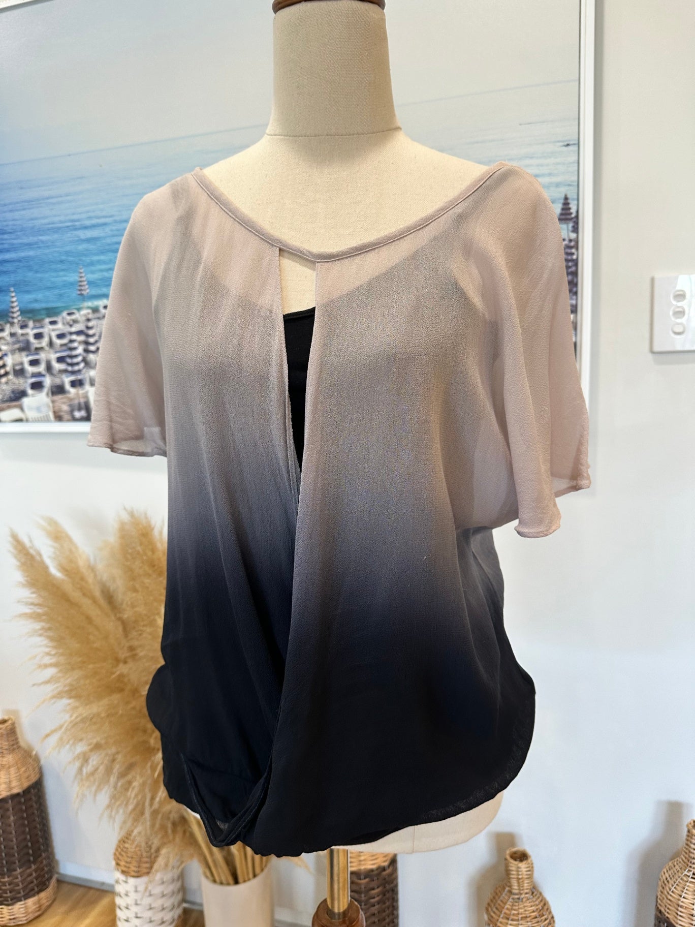 [SALE] Max Blouse - Size 10 - Grey to Black Ombre