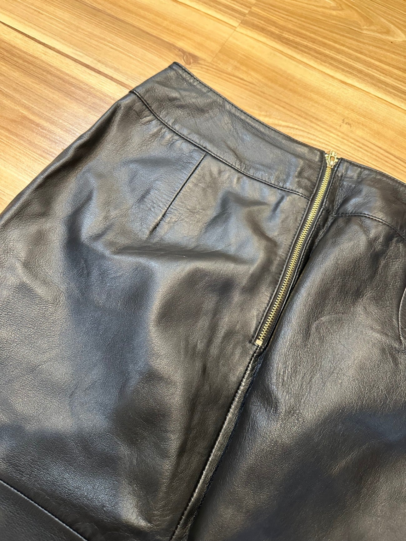 [SALE] Portmans - Leather Skirt - Size 12 - Black