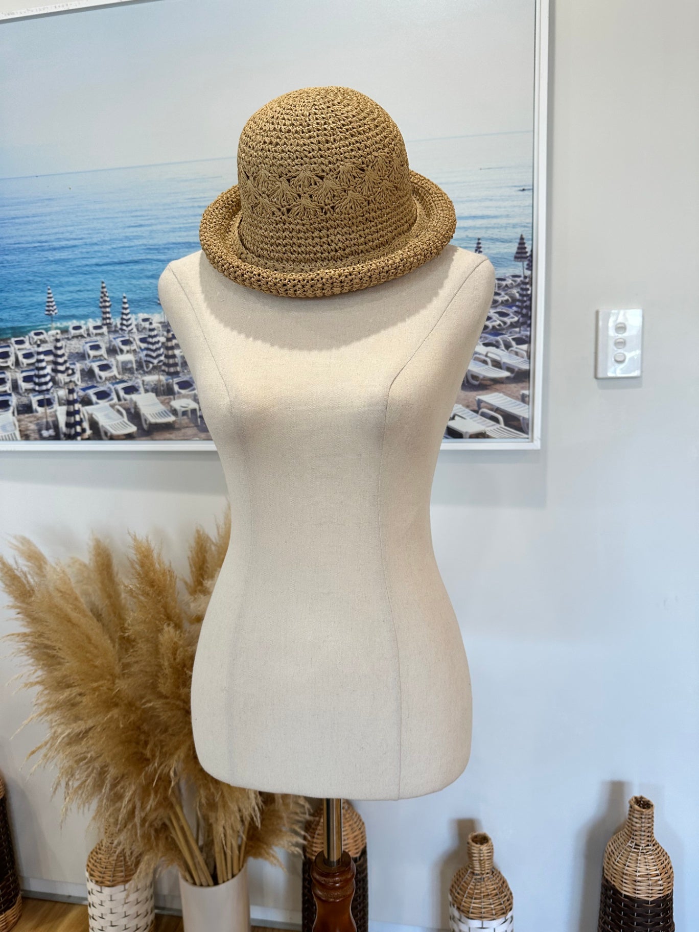 [SALE] Sun Hat - Woven Bowler's Style