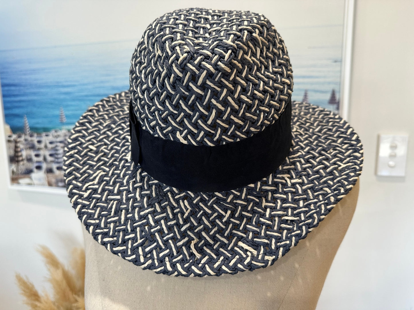 [SALE] Sun Hat - Navy Blue & White
