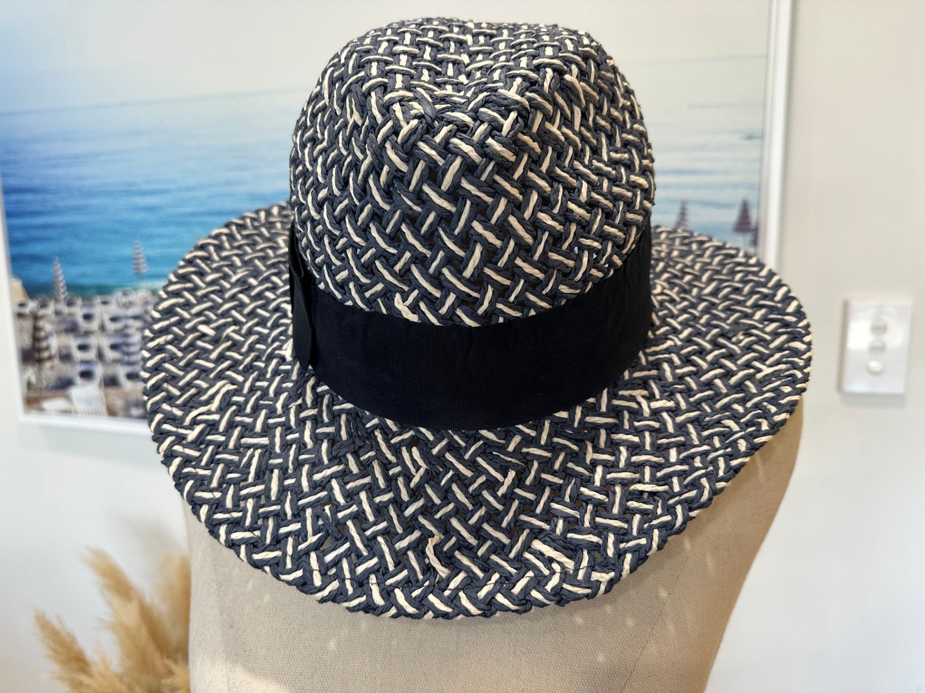 [SALE] Sun Hat - Navy Blue & White