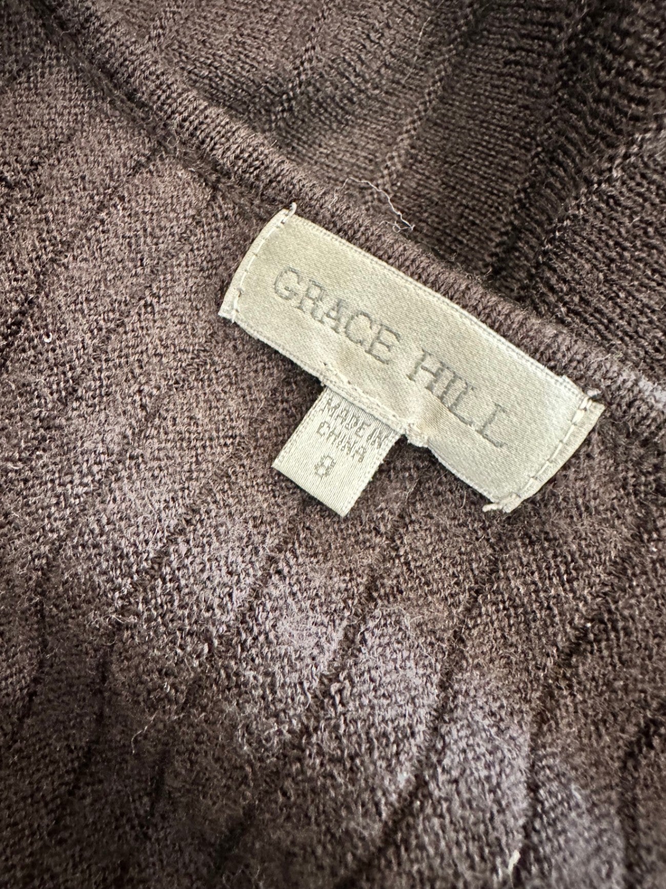 [SALE] Grace Hill - Size 8 - Dress - Choc Brown, woven texture