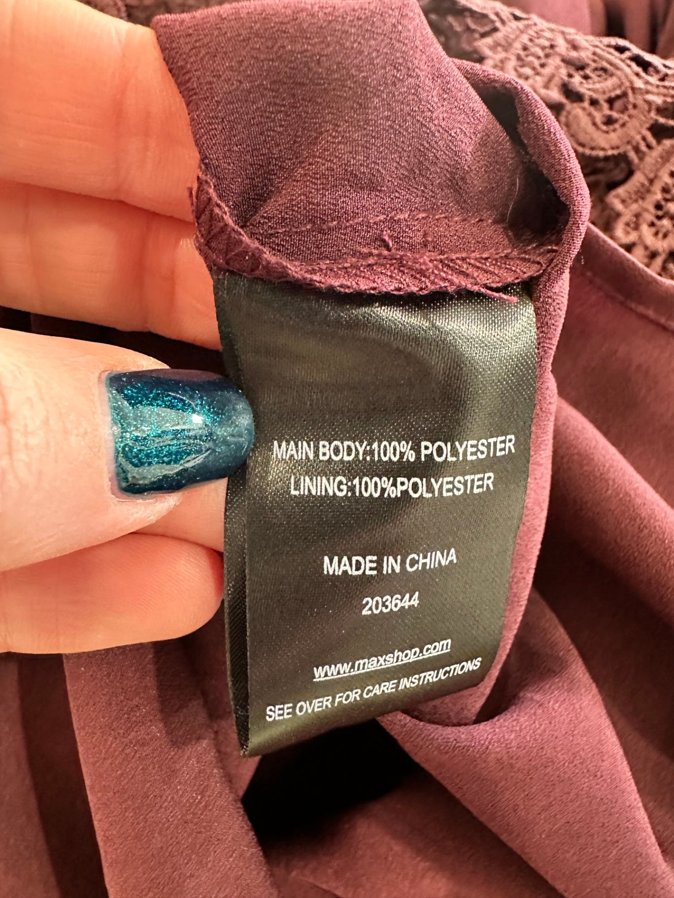 [SALE] Max - Lace Dress - Size 10 - Burgundy